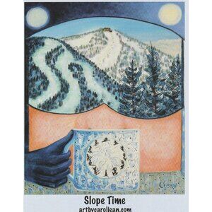 Slope Time Art Print Steamboat Springs Colorado Skiing Carol Jean 4x5 Card